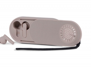 BRAINZ2-in-1OordopjesSpeaker-In-earbuds-Muziekbox-Taupe