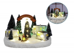 ChristmasscenetrailersinsneeuwmetLEDverlichting26x18x155cm