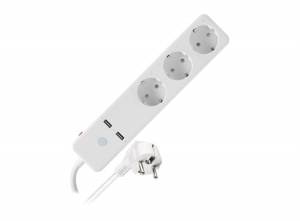 QnectWifiStekkerdoos-3-Voudig-2xUSB-15mSnoer-Wit