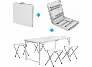 NordFalkCampingtafelmet4Campingstoeltjes-Inklapbaar