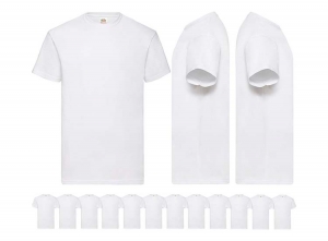 12WitteFruitoftheLoomHerenT-shirts-Rondehals