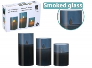 ArtiCasaLEDKandelaarinGlas-3stuks