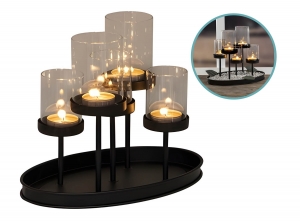 Kandelaarvoor5kaarsen25x15x20cm-zwart