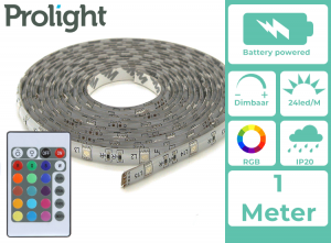 ProlightLED-Strip-Multicolour-1Meter-Batterijgevoed-MetAfstandsbediening