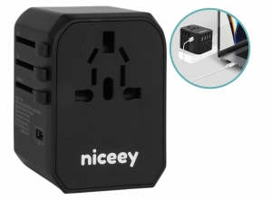 Niceeyuniverselewereldstekker2000Wmet4xUSB-Aen1xUSB-C