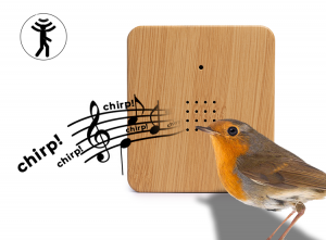 QLTVogelhuisjemetgeluidbewegingssensor-hout