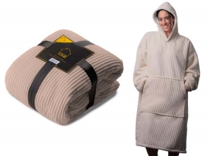 ZydanteHome-HoodyLong-CorduroyRib-Flanellenhoody-Taupe