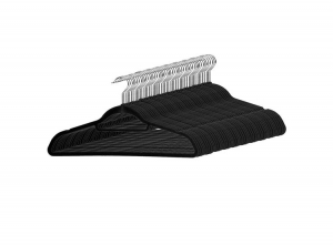 40Stevigesuedekledinghangers-Zwartekleerhangers2deKansDeal