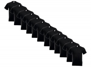 12ZwarteFruitoftheLoomHerenT-shirts-Rondehals