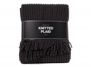 SENZAPlaidGebreid-150x130cm-Antraciet