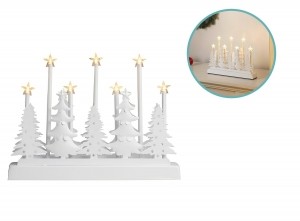 Kerstdecoratiewittebomenmetsterrenvintagewitmet7LEDs