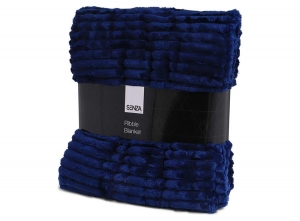SENZARibbelPlaid-Deken-150x130cm-Blauw