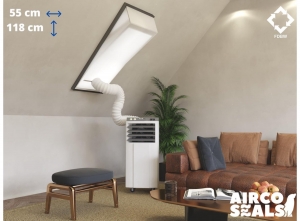 RaamafdichtingskitMobieleAirco-MetHor-55x118cmVeluxCK06Dakraam-AircoSlangAfsluiten-Velux