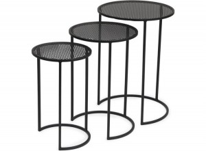 LifaLivingBijzettafelsViggo-Setvan3-Zwart-Metaal-Rond
