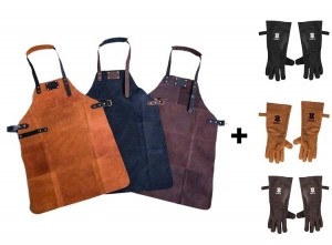 Barbecueschort-LederenSchort-InclusiefHandschoenen