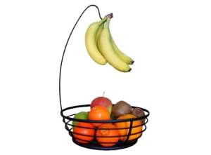 XEMMFruitmandmetBanaanhouder-28x40cm-Zwart