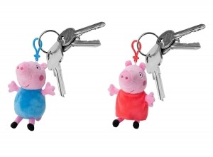 PeppaPigSleutelhangerSet-PeppaGeorge-2Stuks-16cm-BlauwRood