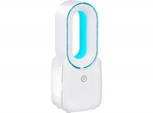 LifetimeAirBladelozeVentilator-StilleVentilatorMetDrieSnelheden-DraadlozeBureauVentilator-TafelVentilatormetLEDMoodLight-USB-COplaadbaar-CompactDesign-5W-Wit