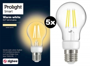 ProlightZigbeeSmartledlamp-E27-warmwhite-5stuks