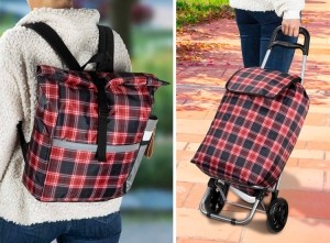 HIBoodschappentrolley-Boodschappentas-Ruitpatroon-36x28x92cm
