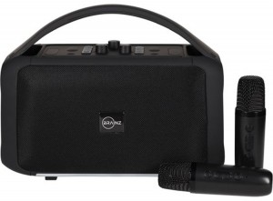 BRAINZKaraokeSpeakerXXL-CompleteKaraokeSet-InclusiefMicrofoons-27x135x22cm-Zwart
