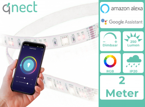 QnectSlimmeWi-FiLEDStrip-2MVerlengbaar-RGBWit