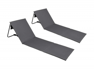 Lig-StrandmattenGrijs-strandmatmetrugsteun-2stuks