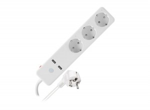 QnectWifiStekkerdoos-3-Voudig-2xUSB-15mSnoer-Wit