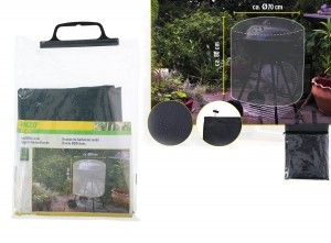 KinzoBBQHoes-BBQBeschermhoesvoorRondeBarbecues-Waterdicht-SlijtvastenRecyclebaarPolyethyleen-70x80CM-Zwart