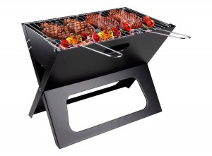 BBQCollectionTafelBBQHoutskool-CampingBBQ-OpvouwbareenDraagbareBarbeque-BarbecuemetLosseVuurschaalenGrillrooster-46x365x28cm