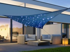 Zonnedoekmet100LEDs-Blauw-36x36x36M