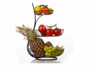 YnonaFruitschaal-3Laags-Zwart-Fruitmand