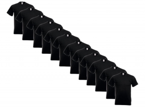 12ZwarteFruitoftheLoomHerenT-shirts-Rondehals