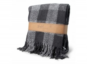 JENSLivingPlaidgeruit-Gerecycledkatoen-130x180cm-Zwart