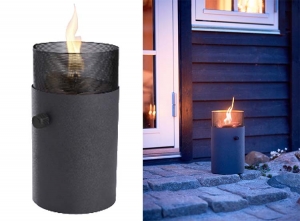UgasGaslantaarnmetdecoratiestenen-zwart-31cmhoog