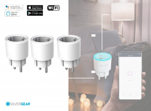 SilvergearSmartPlugWiFi-SlimmeStekker-3Stuks-KoppelmetGoogleHomeAmazonAlexaenApp