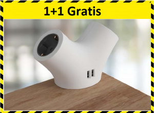 StekkerdoosMet2USBPoortenen2Stopcontacten-Randaarde-11Gratis