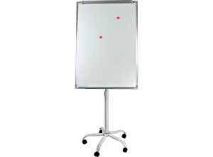 LowanderVerrijdbaarFlipoverMagnetischWhiteboard-3-in-1Presentatiebord-HoogteVerstelbaar-Wit