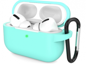 Case2go-HoesjegeschiktvoorAppleAirpodsPro-PremiumSiliconenbeschermhoesmetopdruk-30mm-LichtBlauw