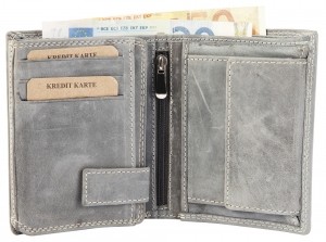 LerenportemonneeLichtgrijsAkzentherenUsedLook