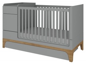 BellamyUPGrey70x120160cm2-in-1MeegroeiLedikantenCommodeinclLade