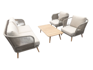 Swallowloungesettaupelichtbruinacaciainclroyalstonezandkussens-Eurofleuraanbieding