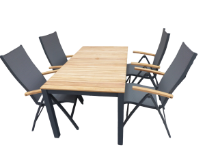 SetvanArashitafel169x90cmgrijsteaken4Luccastoelenantracietteak-Suns