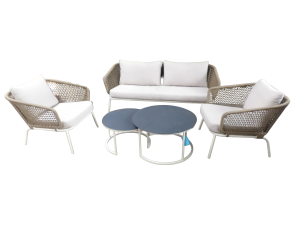 Eagleloungesetoysterinclnaturaltaupekussens-Eurofleuraanbieding