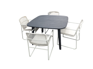 SetvanLennontafel120x120x76cmcharcoalen4Mirastoelenwittaupeinclkussen-Yoi