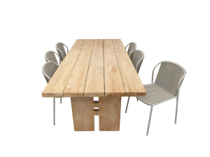 SetvanZentafel240x100x75cmteaken6VedellastoelenZAsalix-Yoi