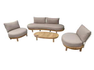 Summerlandloungesetnaturaltaupeacacialightteakinclzandolefinkussens-Eurofleuraanbieding
