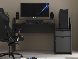 BureauGAMER154cmdonkergrijszwart