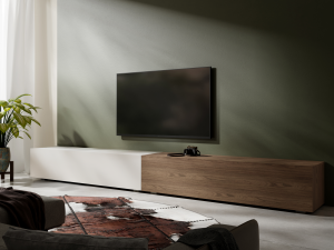 Tv-meubelKINGSTONDUO2klapdeuren280cmmatwitwalnoot