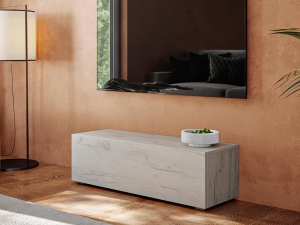 Tv-meubelMARLEY1klapdeur105cmgebleekteeikzondersalontafel